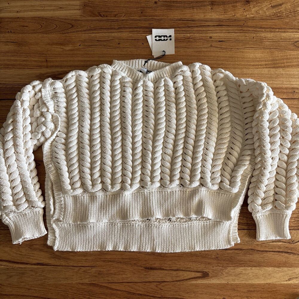 KBB by Kahlana Women's Pullover Sweater 'The Chunky Knit Crew' Ribbed Knit